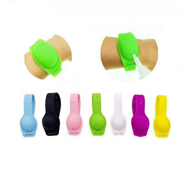 

silicone bracelet hand sanitizer wash-sterilization liquid soap portable bangle bathroom gel wracelet wrist watch bottle vt1744