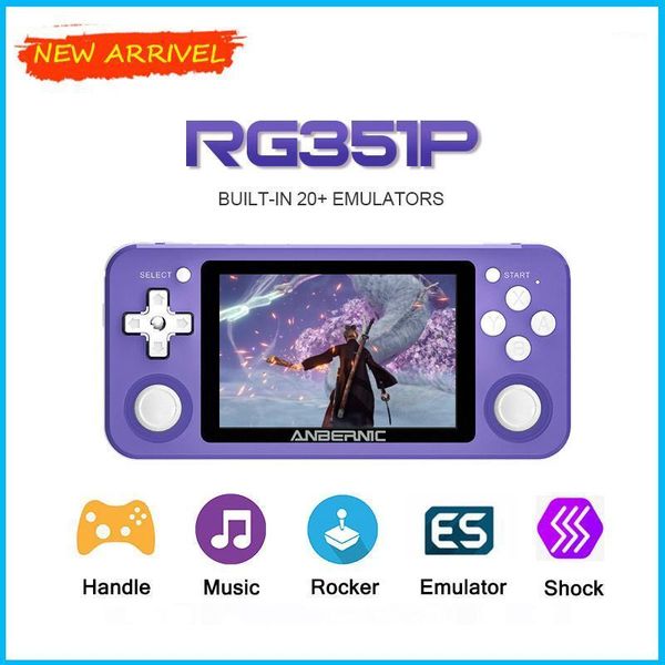 

rg351p 3.5" inch ips screen portable pocket retro handheld game player for ps1/n64/psp/dc/gb with 2500+ games1