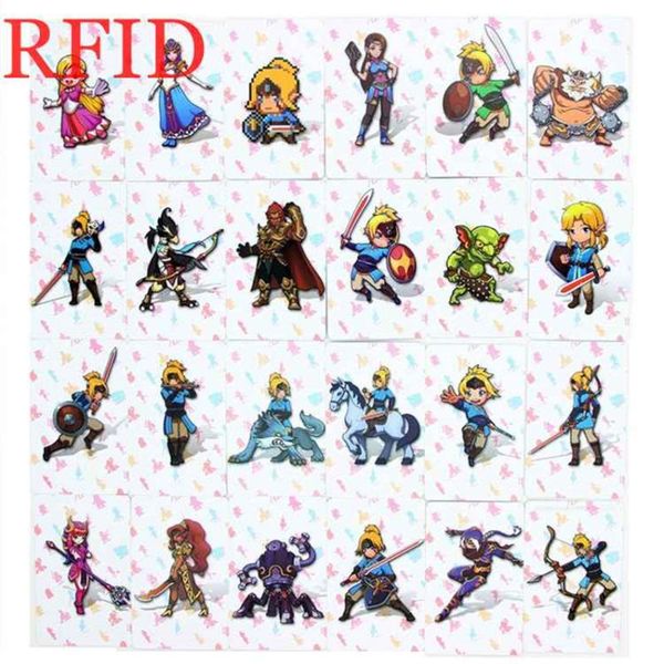

full set 24pcs nfc pvc tags game cards for zelda tloz botw ntag215 chip breath of the wild wolf link for ns switch
