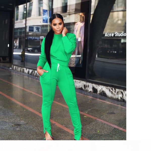 

women hoodie long pants 2 pieces set outfit tracksuit spring autumn casual clothes suit zip hem leggings two pieces fashion casual, Gray