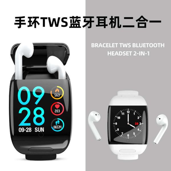 

intelligent sports bracelet high definition tws wirels bluetooth headset two in one heart rate blood oxygen telephone call watchjk