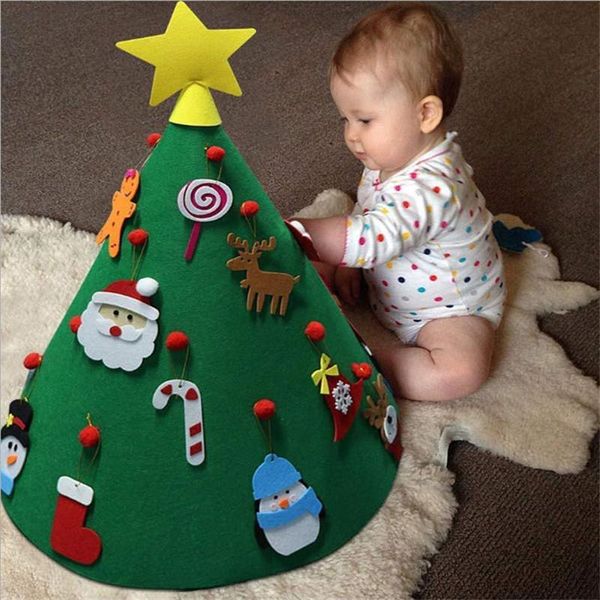 

kids diy felt christmas tree decoration for homenew year gifts christmas ornaments santa claus xmas tree wall hanging ornaments wmtbhc