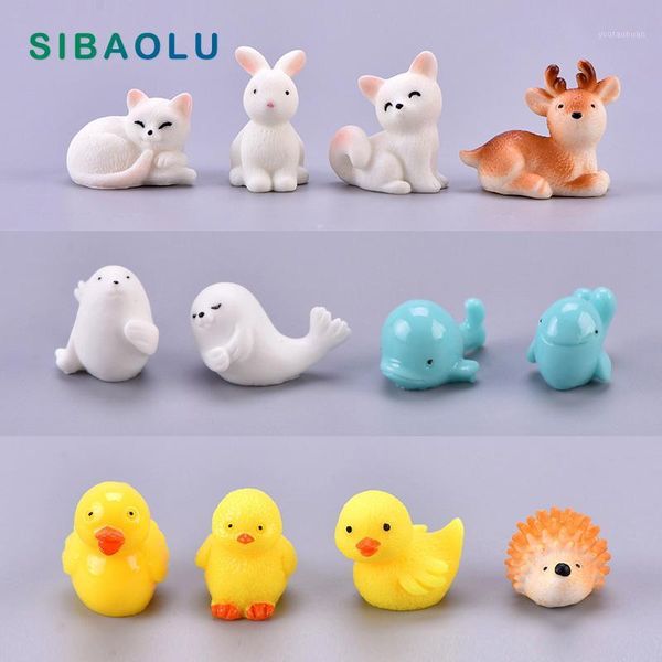

decorative objects & figurines 1pc cat duck model cartoon animal figurine dollhouse cake home decor miniature fairy garden decoration access