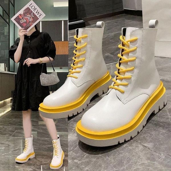 

2020 fashion women ankle boots autumn lace up leather boot anti-slip wear-resistant comfortable women ankle boot #id04, Black