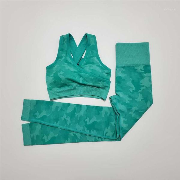 

yoga outfits camo seamless set women fitness clothing sportswear high waist gym leggings tights workout bra sport suit1, White;red