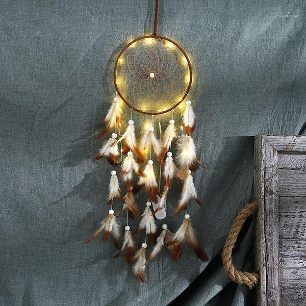 

decorative objects & figurines wind chimes feather beads hanging ornaments for home decoration dream net room pendant festival gift1