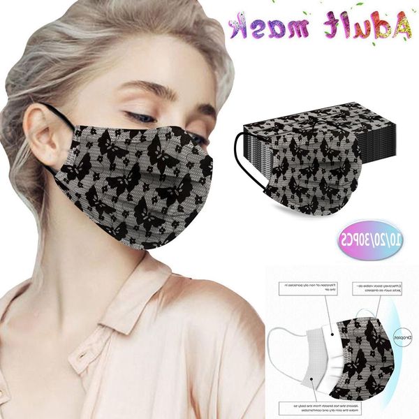 

windproof face solid lace product new disposable mask mouth cover party masks mascarillas d3