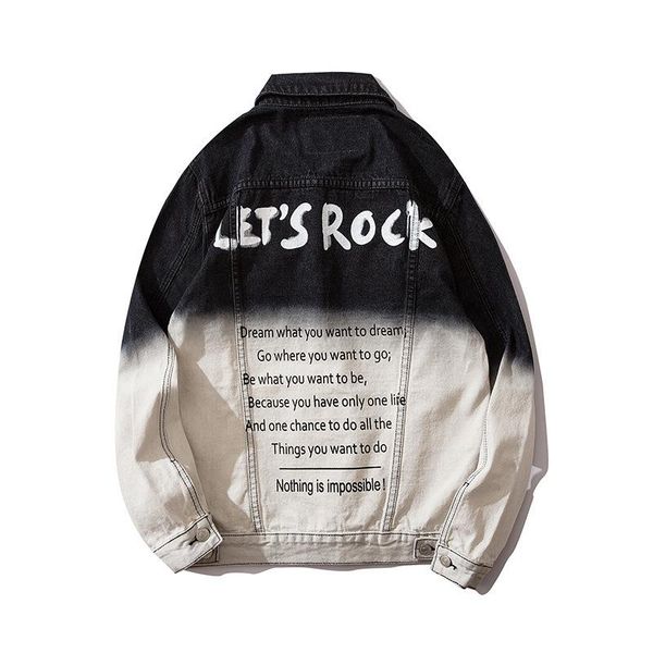 

men's jackets mens hip hop denim jacket men printed streetwear oversized fashion jeans for male coats, Black;brown