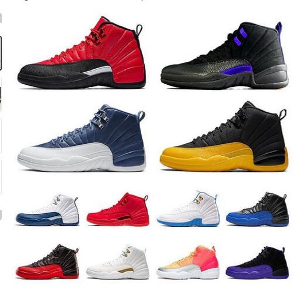 

new arrival mens basketball shoes 12 12s jumpman xii concord stone blue university gold satin bulls sneakers trainers
