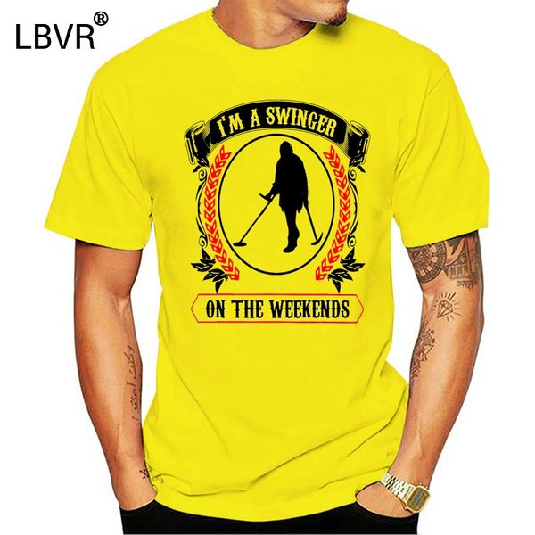 

men funny t shirt fashion tshirt i m a swinger on the weekends metal detector version t-shirt sport hooded sweatshirt hoodie