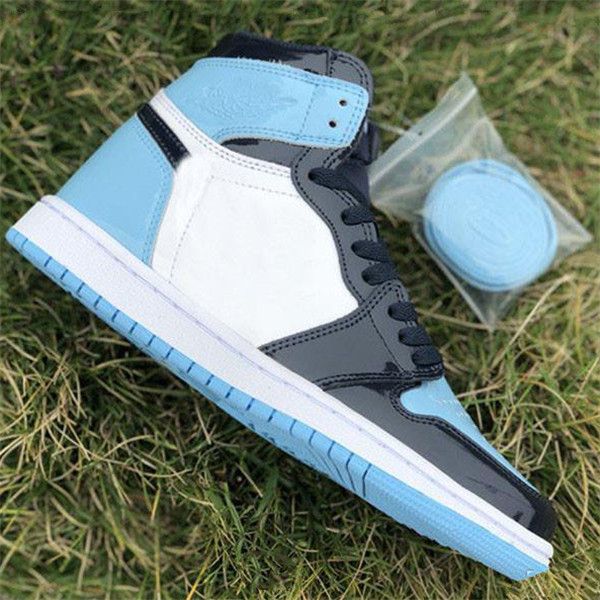 

1 high og unc patent asg retro wmns sports shoes 1s obsidian blue chill-white womans mans shoes athletic sneakers