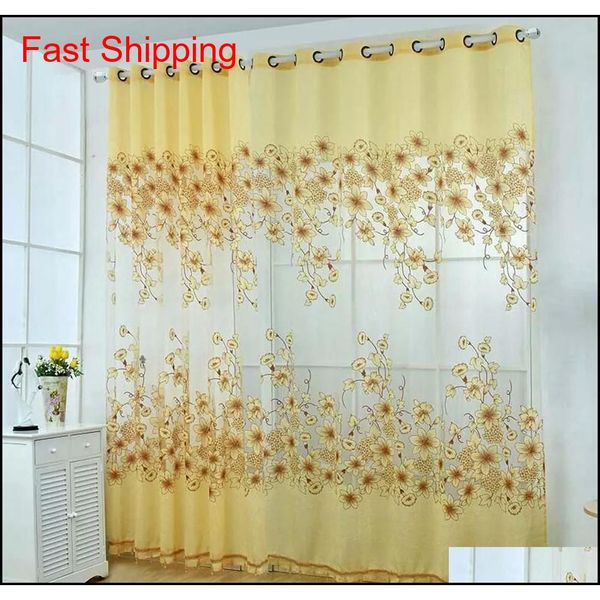 

fashion floral tulle door window curtain drape sheer home decorative curtains home decor curtai jlllat bdefight