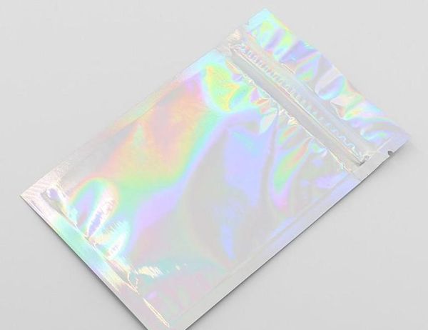 

wholesale price pet holographic storge flat bags laser mylar foil pouch reusable cosmetic pac wmtiwg xhlight