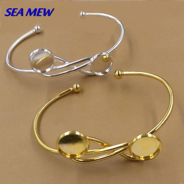 

12мм круглый кабошон base metal bangle blank установка золото цвет серебро цвет bowknot браслет для женщин ювелирные аксессуары, Black