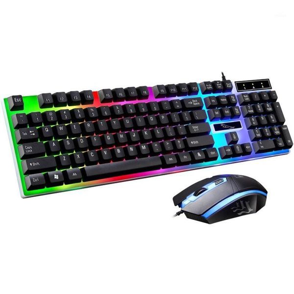 

keyboards wired usb gaming keyboard 104 keycaps backlight gamer and mouse 800/1200/1600 dpi teclado mecanico for lapdesk