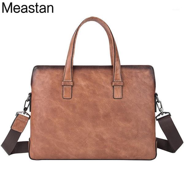 

meastan brand designer business men's briefcase genuine leather totes men laphandbags messenger bags for male1