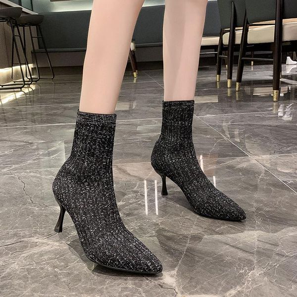 

round toe women's boots autumn shoes woman winter shoes luxury designer boots-women low heels booties booties ladies, Black