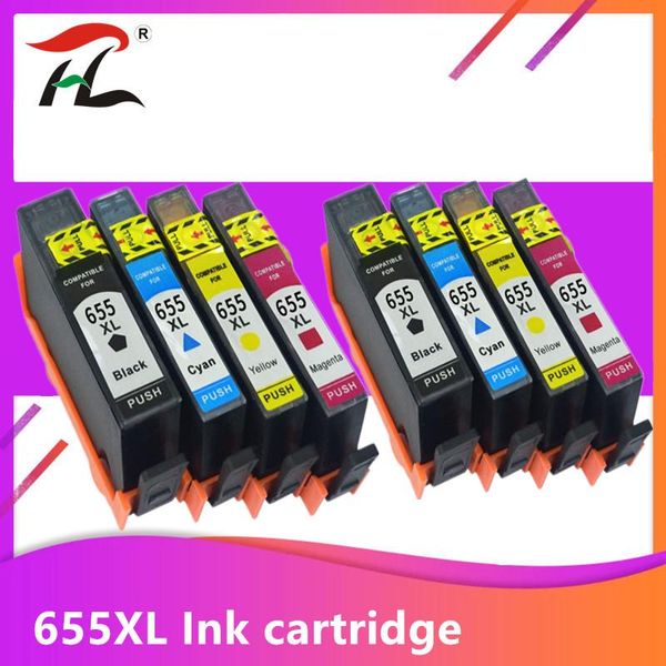 

ink cartridges 8 pcs compatible 655 c m y bk cartridge with chip for deskjet 3525 4615 4625 5525 6520 6525 6625