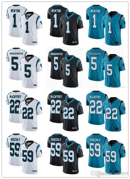 

mens womens youth carolina panthers 1 cam newton 22 christian mccaffrey 59 luke kuechly 5 teddy bridgewater football jerseys, Black;red