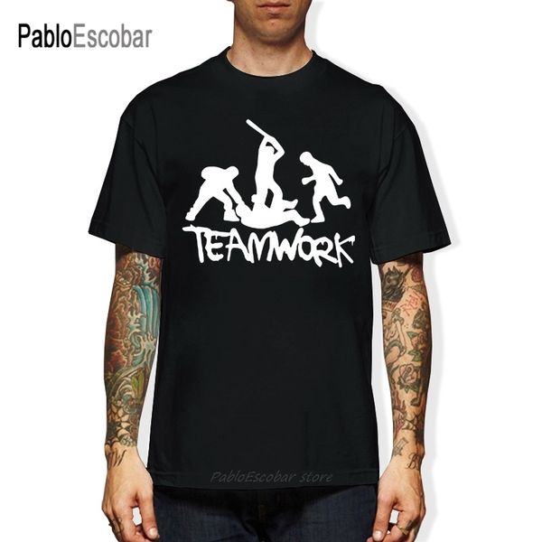 

teamwork group fights funny print men summer fashion short sleeve cotton humor birthday gift hoodie designers t shirts sweatshirt