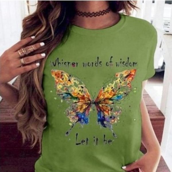 

new cartoon printed t-shirt short sleeve new cartoon printed butterflyt-shirt butterfly short sleeve butterfly jg9o2, White