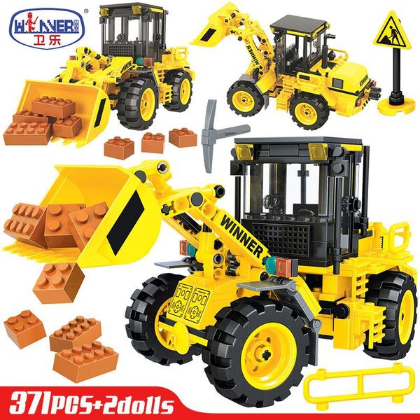 

erbo city technic engineering trucks car building blocks mixer car combination road roller bricks loader gift toys for children yxlhkp