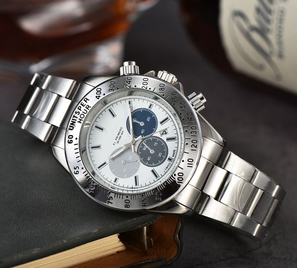 

2021 new men luxury watches three stitches series mens quartz watch european brand steel strap clock fashio round men's gift, Slivery;brown