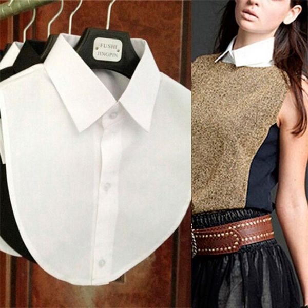 

lady half shirt detachable fake collar removable false choker top, White
