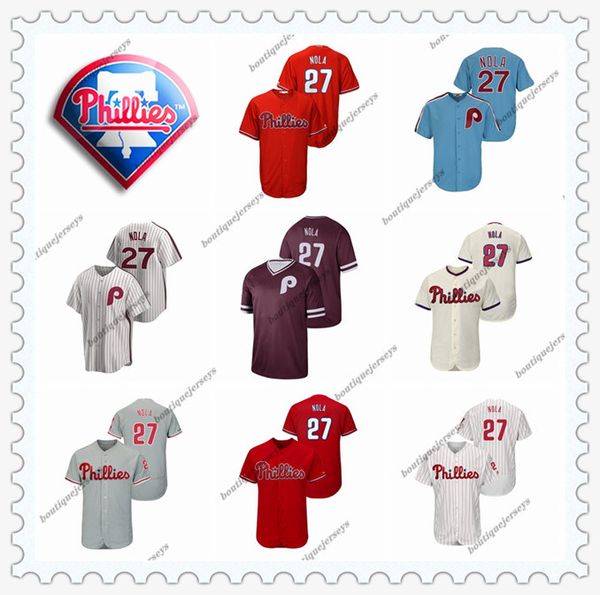

men women youth philadelphia phillies 30 robertson 27 nola 28 vince velasquez home 2020 custom aaron david jerseys baseball jersey, Black