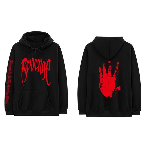 

xxxtentacion revenge kill me толстовка мужчина / женщина толстовка рэппер хип-хоп с капюшоном пуловер sweatershirts мужской streetwear толст, Black