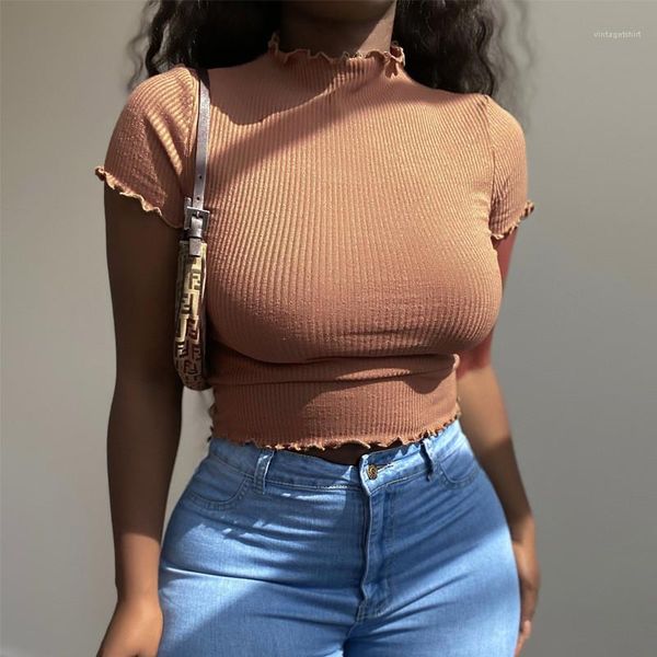 

short sleeve summer tees women designer clothes womens casual t-shirt skinny crop natural color, White