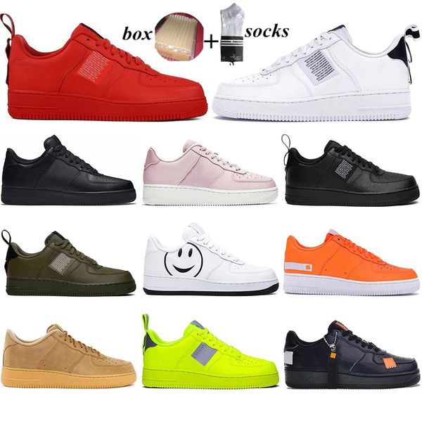 

with box 2021 men women casual running shoes sports skateboarding ones shoes utility white red outdoor breathable trainers sneakers 36-45