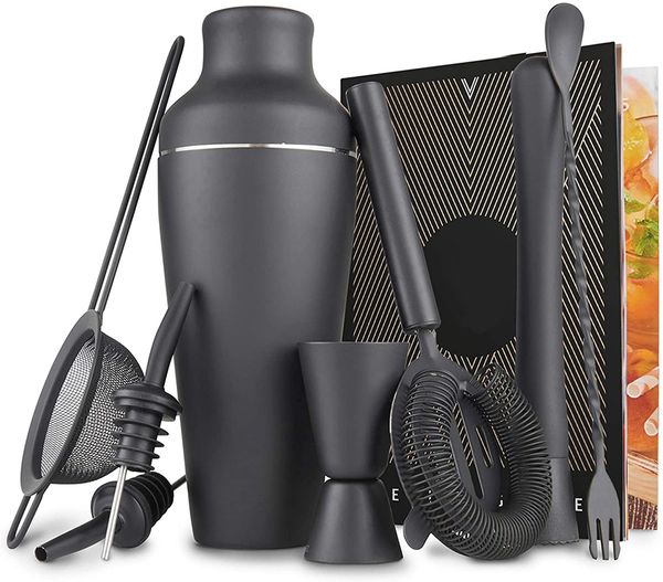 

cocktail set cocktail making set parisian matte black 9 piece stainless steel cocktail shaker set bar tool