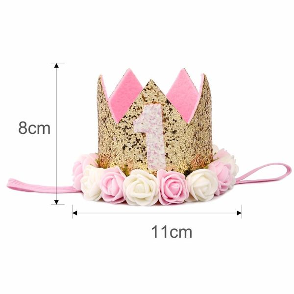

fengrise baby girl first birthday hat 1st 2nd 3rd birthday party cap pink princess crown kids favors baby hair accessories bbyzsz bwkf