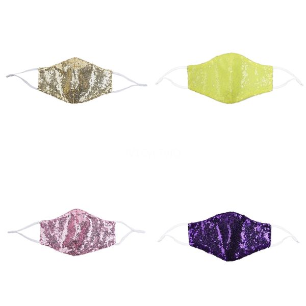 

girls party face mask for decoration soft inside women dance cotton party masks paillette washable sequins half face mask hallowee aopj
