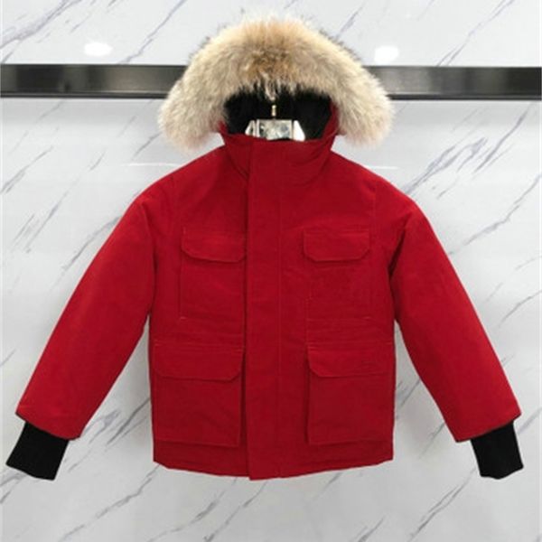 

kids winter duck down coats with fur collar teenagers snow wear thick jacket girls boys ski outerwear parka 201103, Black