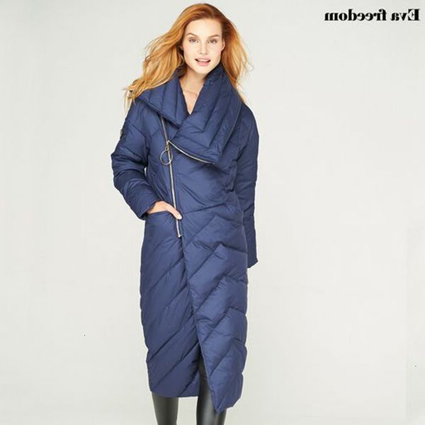 

new in 2019 feather x-long asymmetric winter large women's tall coat