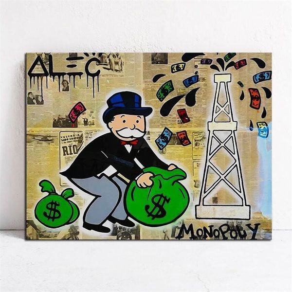 

large alec monopoly graffiti home decor handcrafts /hd print oil painting on canvas wall art canvas pictures , f210108