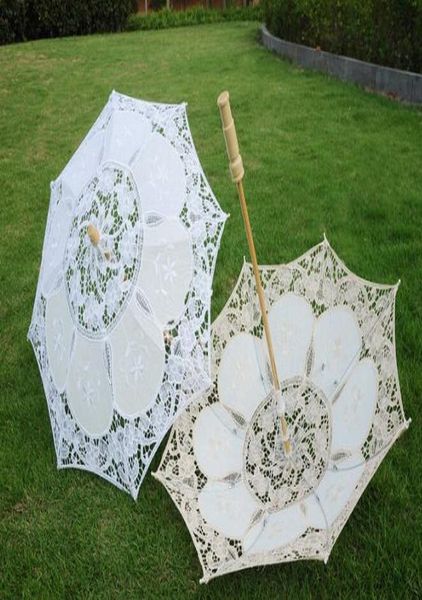 

белые кружева зонтик свадьба невеста restonic белый деревянная ручка творческий craft umbrella дождь женщины стрельба реквизита браке новые
