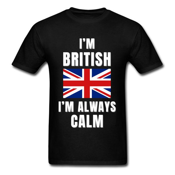 

sport round neck t shirts im british im always calm summer fall t shirt men pure cotton geek tee shirts casual the united kingdom