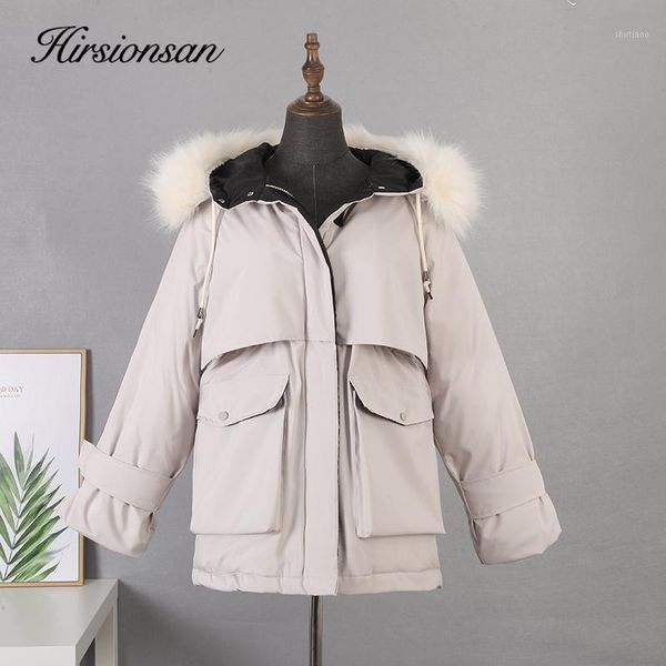 

hirsionsan women autumn winter parkas coat 2020 casual thicken warm hooded padded jacket female solid styled outwear snow jacket1, Black
