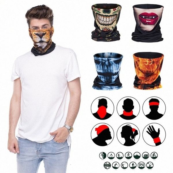 

halloween headscarf masks neck outdoor cycling bandana scarf sunscreen cover man woman sport protective face shield 30 patterns d c5v2#