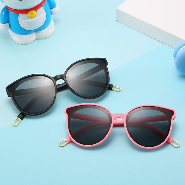 

children's silicone soft frame fashion trend cute baby star same polarized sunglasses, White;black