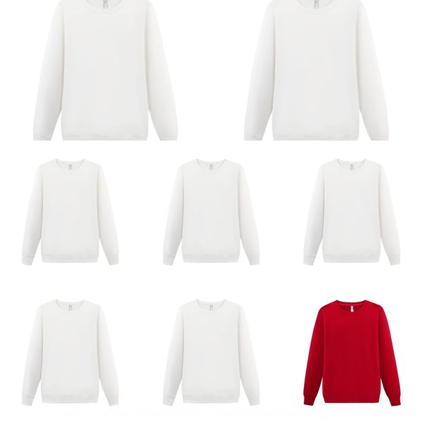 

autumn and winter new cotton pulloverdiy pullover pure color round collar pullover sweater diy embroidery corporate culture shirt 06829 0682, Black