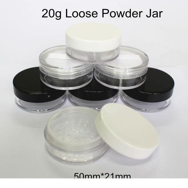 

30pcs/lot 20g empty loose powder jar with sifter puff 20ml plastic compact makeup case tools containers pot trave qylbtd