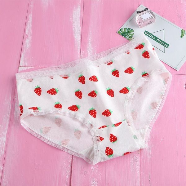 

women's panties japanese style cartoon pattern underwear fashion sweet comfy breathable low-rise briefs dropshipping, Black;pink