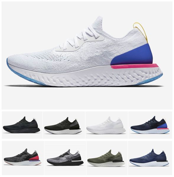

2020 epic react running shoes for men women knit trainers trip white black ice blue bright lava glow cody hudson racer mesh sports sneakers