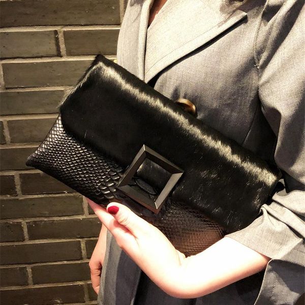 

folding envelope bag new clutch bag female envelope trend snake pattern hand wild party chain shoulder k127