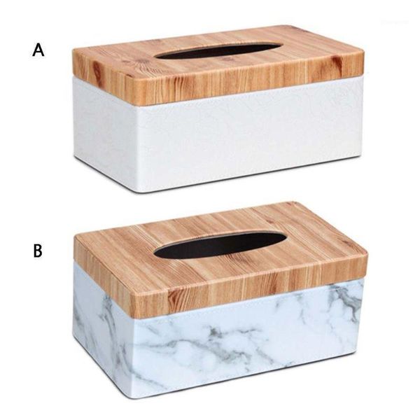 

rectangular marble pu leather facial grain tissue box cover napkin holder paper towel dispenser container for home office decor1