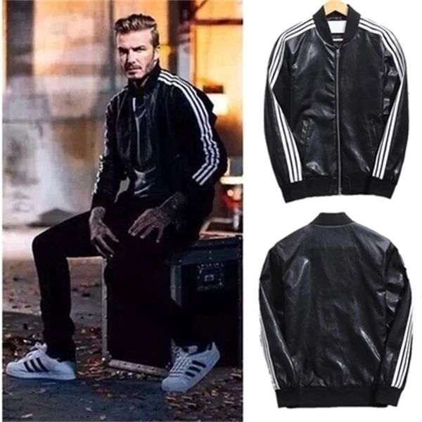 

new fashion autumn winter men brand faux soft leather jackets pu black red zippers long sleeve motorcycle coat 201114